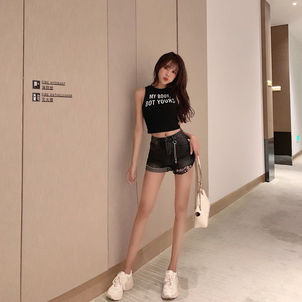 Modern női rövidnadrág magas derékkal, kék színben