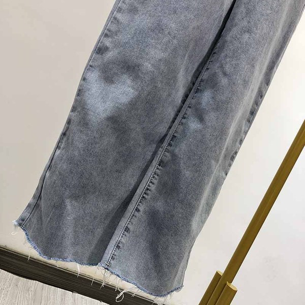 Blugi lungi lati cu bretele in albastru