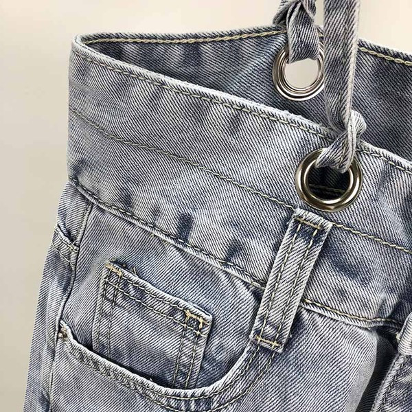 Blugi lungi lati cu bretele in albastru