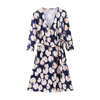 Rochie de dama eleganta cu curea albastra