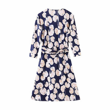 Rochie de dama eleganta cu curea albastra