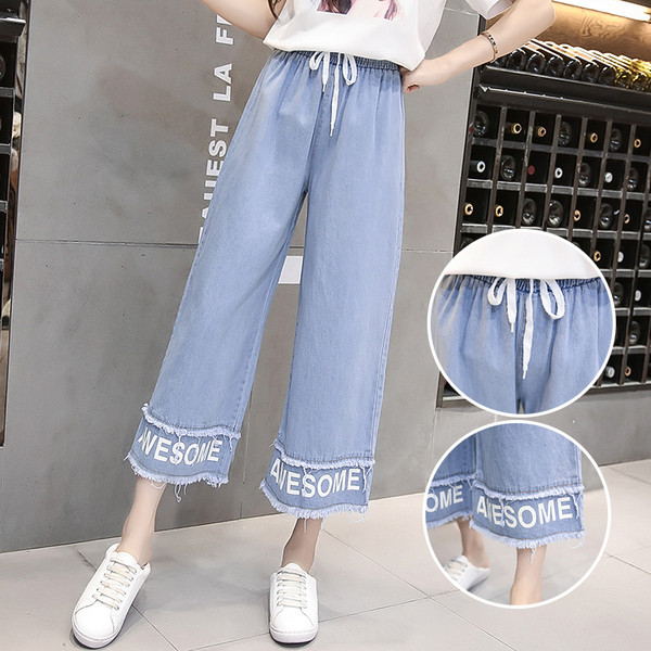 Blugi casual de dama cu talie inalta - un model larg