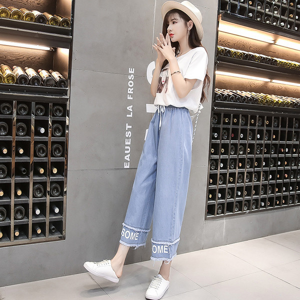 Blugi casual de dama cu talie inalta - un model larg