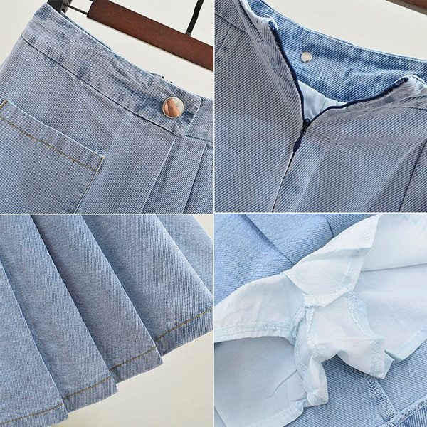 Redős női szoknya fehér és kék színben