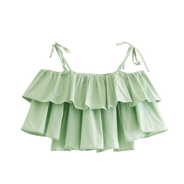 Bluza de dama actuala cu bretele de culoare verde