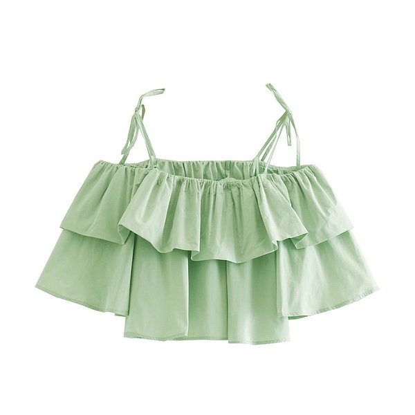 Bluza de dama actuala cu bretele de culoare verde