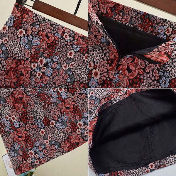 Fusta dama cu model floral - model scurt