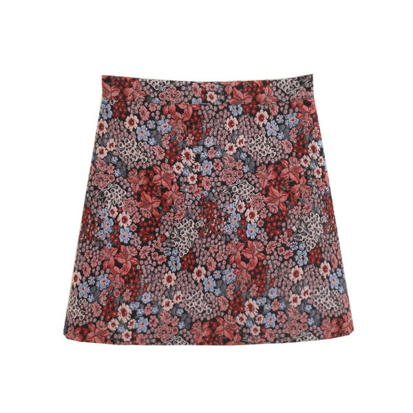 Fusta dama cu model floral - model scurt