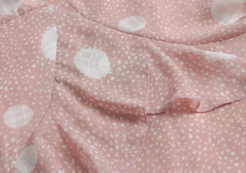 Noul model actual rochie dama buline roz si verde