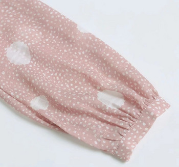 Noul model actual rochie dama buline roz si verde