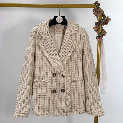 Geaca dama in carouri cu maneci lungi in doua culori