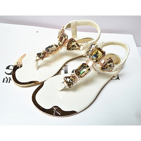 Sandale dama cu decor - pietre, in doua culori