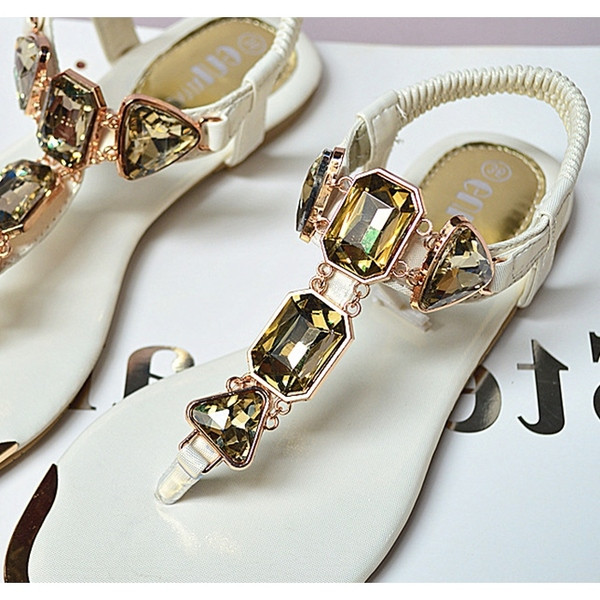 Sandale dama cu decor - pietre, in doua culori