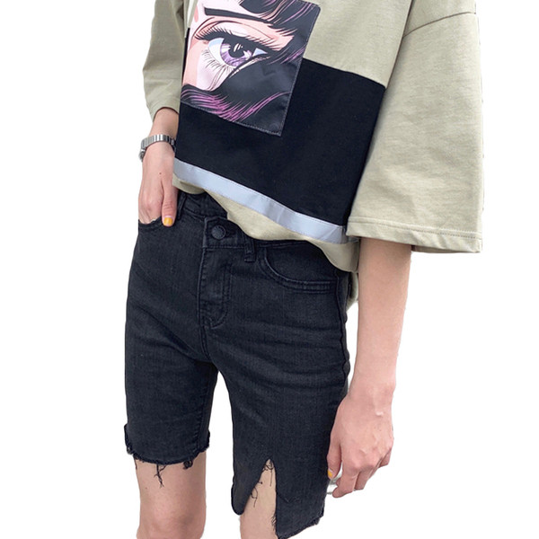 Pantaloni casual dama cu lungimea 3/4 in culoare inchisa