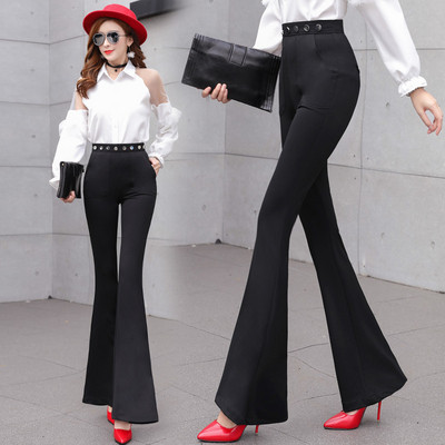 Елегантен дамски панталон тип Чарлстон в черен цвят