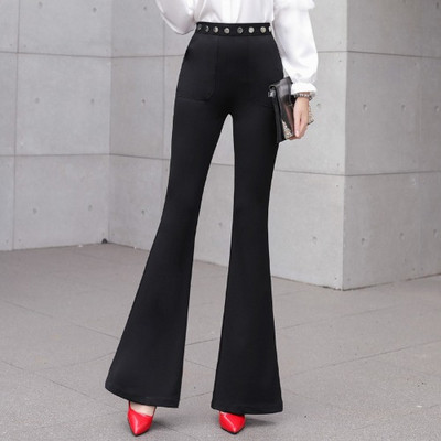 Елегантен дамски панталон тип Чарлстон в черен цвят