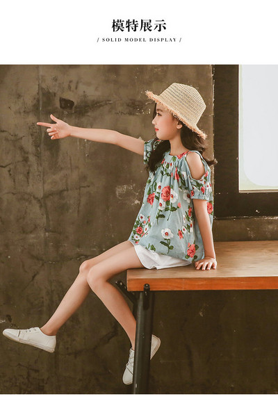 Modern gyerek szett blúz + nadrág lányoknak