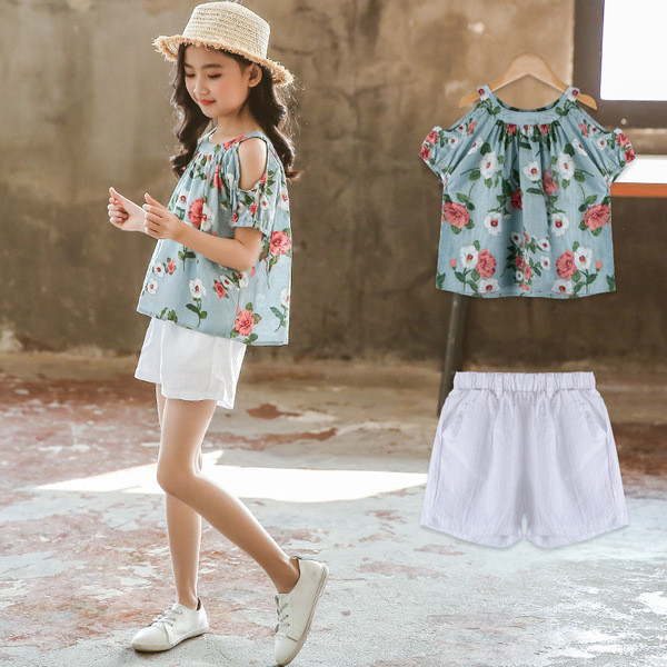 Modern gyerek szett blúz + nadrág lányoknak