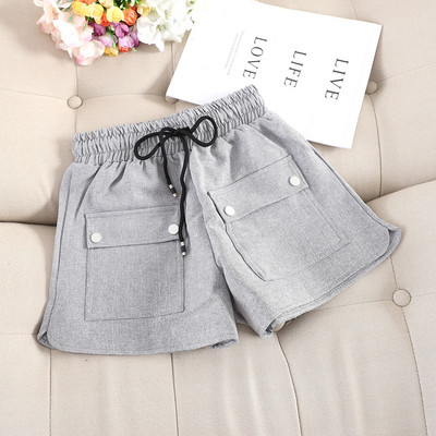 Pantaloni scurti de dama cu talie elastica si buzunare in mai multe culori