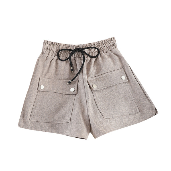 Pantaloni scurti de dama cu talie elastica si buzunare in mai multe culori