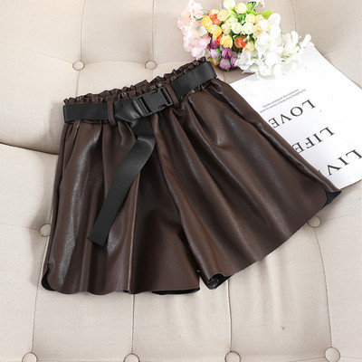 Női rövidnadrág, magas derékkal műbőrből több színben