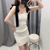 Rochie dama Slim - model cu bretele late in culoarea alba