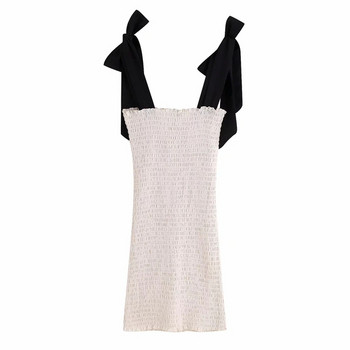 Rochie dama Slim - model cu bretele late in culoarea alba