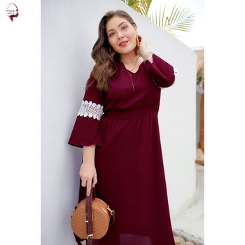 Alkalmi női ruha 3/4 ujjal, két színben 4XL-ig