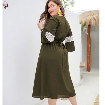 Alkalmi női ruha 3/4 ujjal, két színben 4XL-ig