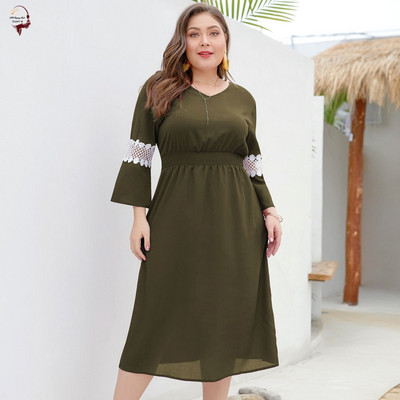 Alkalmi női ruha 3/4 ujjal, két színben 4XL-ig