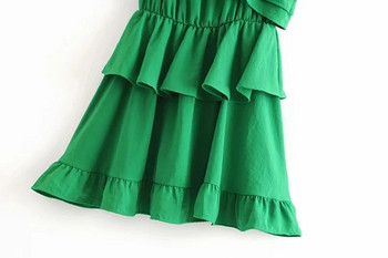 Rochie de dama actuala model nou de culoare verde