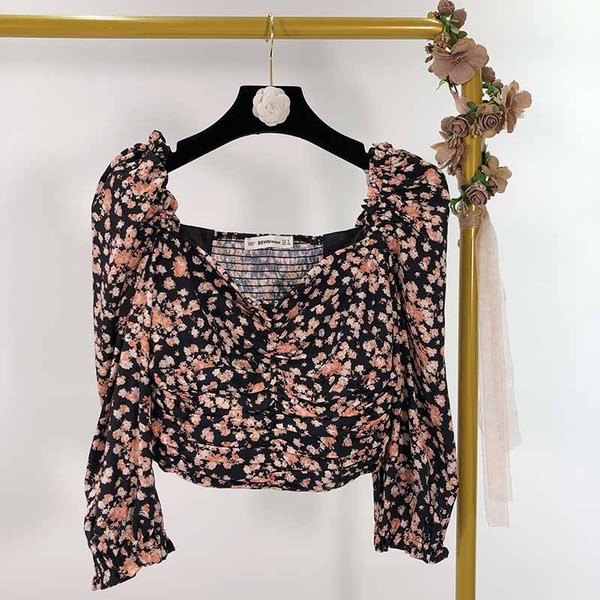 Bluza scurta de dama cu model floral
