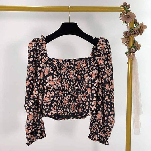 Bluza scurta de dama cu model floral
