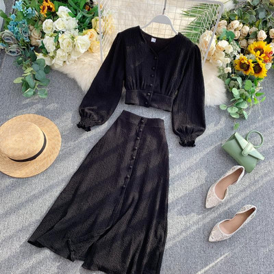 Női szett ingből és hosszú szoknyából négy színben