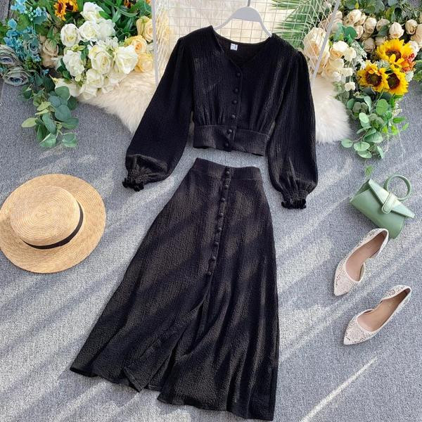 Női szett ingből és hosszú szoknyából négy színben