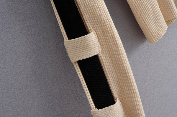 Bluza de dama model nou cu cravate de culoare maro