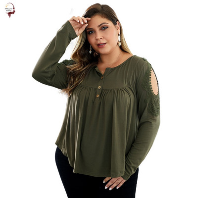 Bluză casual de damă cu mâneci lungi și decolteu în V în trei culori