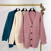 Cardigan lung de damă în trei culori