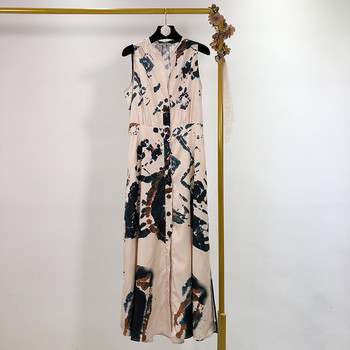 Rochie de dama lunga cu cravate in talie