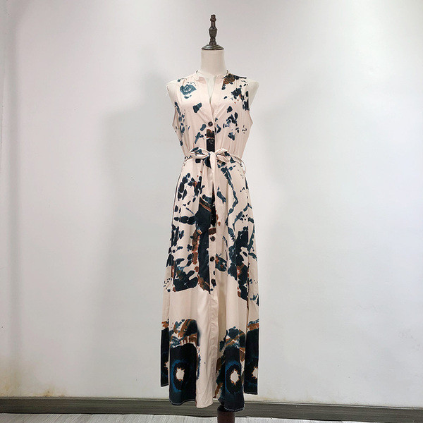 Rochie de dama lunga cu cravate in talie