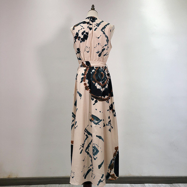 Rochie de dama lunga cu cravate in talie