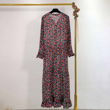 Rochie lungă și largă cu mâneci lungi