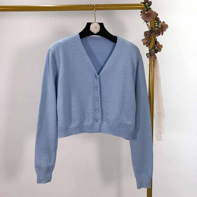 Cardigan scurt de dama in doua culori