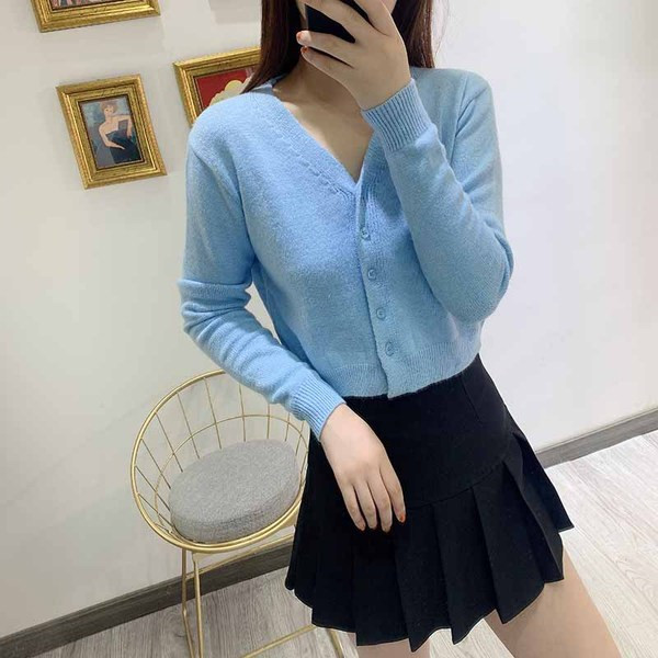 Cardigan scurt de dama in doua culori