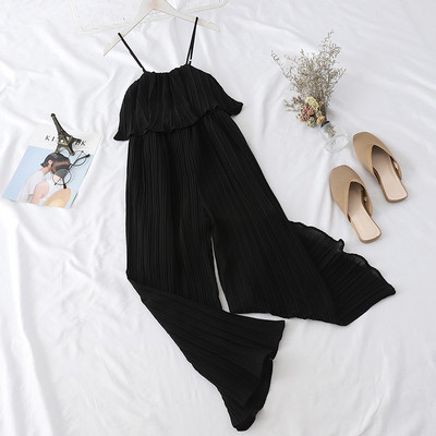 Modern női overall széles modell vékony pántokkal, négy színben