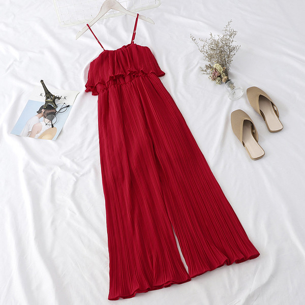 Modern női overall széles modell vékony pántokkal, négy színben