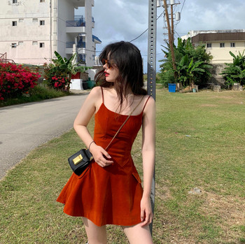 Rochie casual dama cu bretele subtiri - model croiat