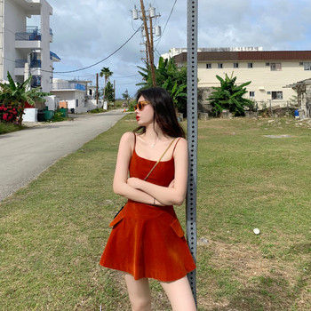 Rochie casual dama cu bretele subtiri - model croiat