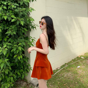 Rochie casual dama cu bretele subtiri - model croiat