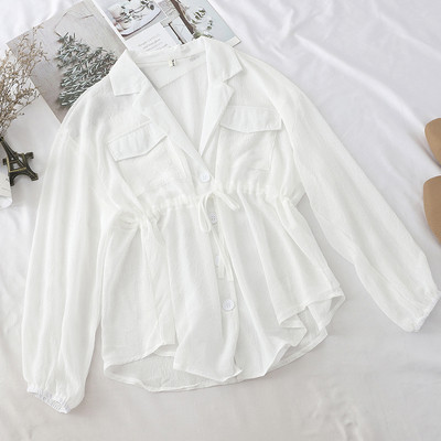 Modern női ing fűzős derékrészen több színben